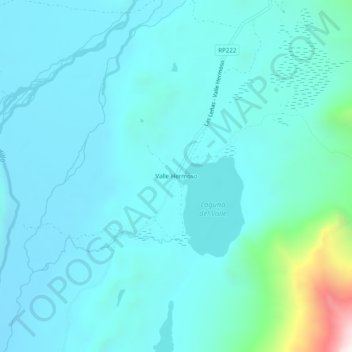 Carte topographique Valle Hermoso, altitude, relief