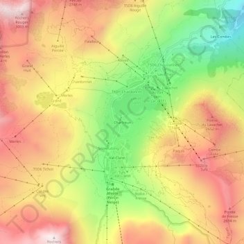 Carte topographique Chartreux, altitude, relief
