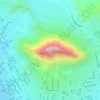 Carte topographique Cerro Cabras, altitude, relief