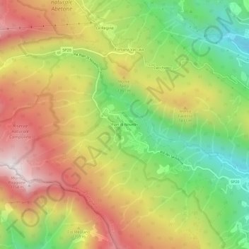 Carte topographique Pian di Novello, altitude, relief