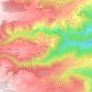 Carte topographique Vins-Bas, altitude, relief