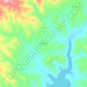 Carte topographique Karanfiller, altitude, relief