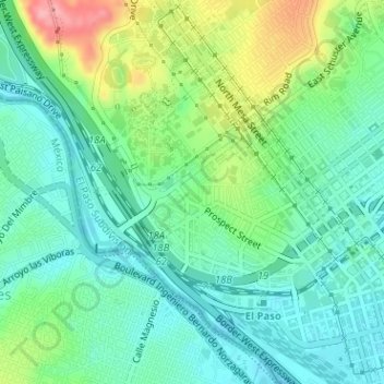 Carte topographique Mundy Park, altitude, relief