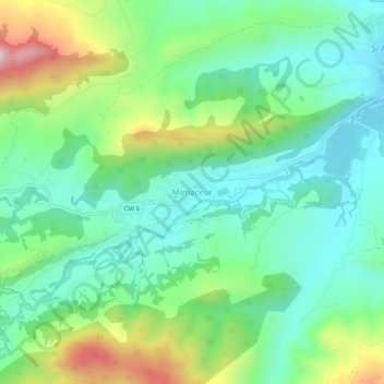 Carte topographique Menaceur, altitude, relief