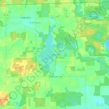 Carte topographique Nettle Lake, altitude, relief