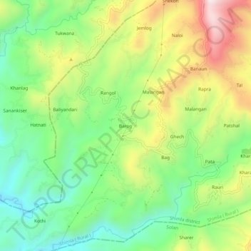 Carte topographique Barog, altitude, relief