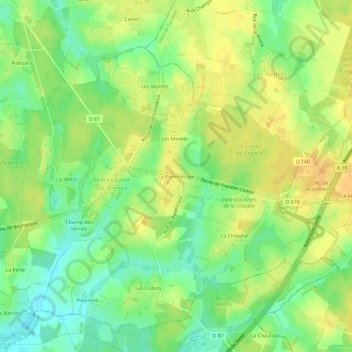 Carte topographique La Pommeraye, altitude, relief