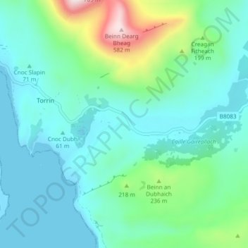 Carte topographique Kilbride, altitude, relief