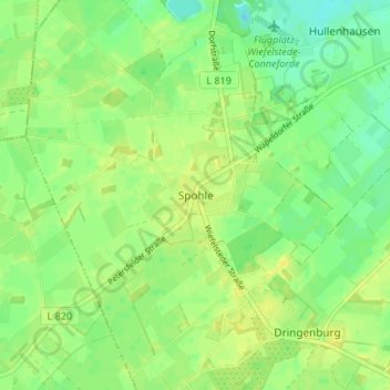 Carte topographique Spohle, altitude, relief