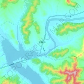 Carte topographique Jiuzhai, altitude, relief