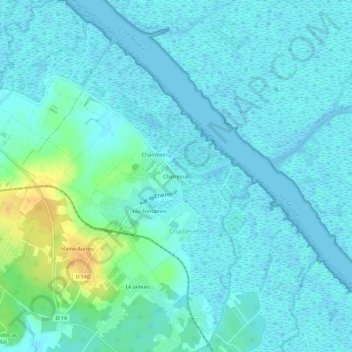 Carte topographique Chatressac, altitude, relief