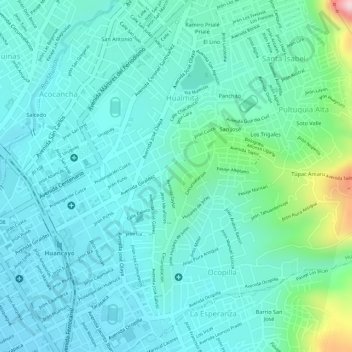Carte topographique Cerrito de la Libertad, altitude, relief
