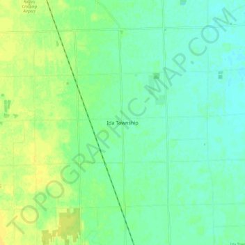 Carte topographique Ida Township, altitude, relief