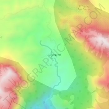 Carte topographique Madugundi, altitude, relief