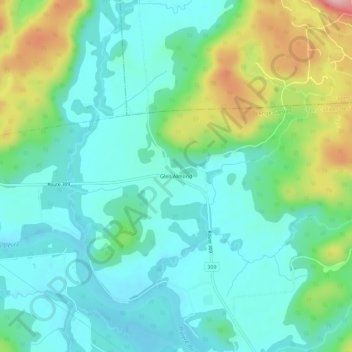 Carte topographique Glen Almond, altitude, relief