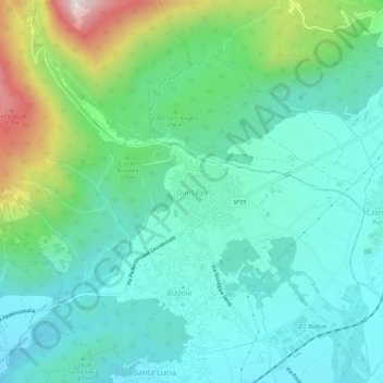 Carte topographique Dardago, altitude, relief