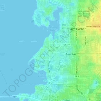 Carte topographique Ozona, altitude, relief