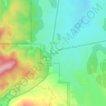 Carte topographique Antero Junction, altitude, relief