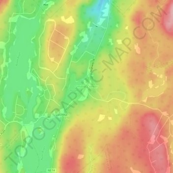 Carte topographique Smiths Corner, altitude, relief