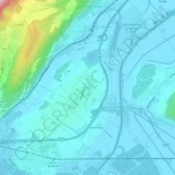 Carte topographique Wavre, altitude, relief