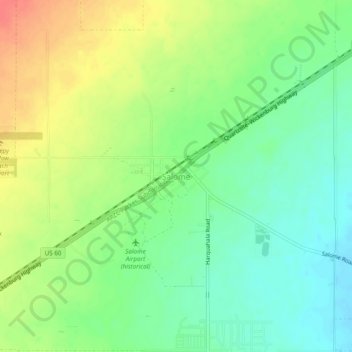 Carte topographique Salome, altitude, relief