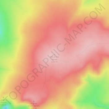 Carte topographique Bleaklow Head, altitude, relief