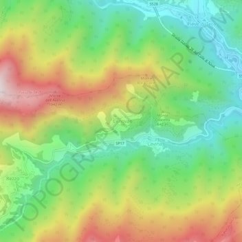 Carte topographique Cenova, altitude, relief
