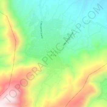 Carte topographique Santa Cruz Xitla, altitude, relief