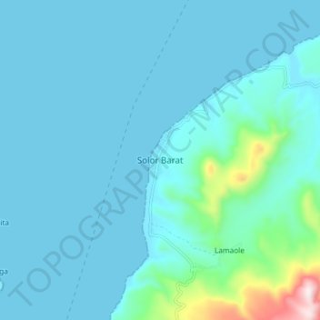 Carte topographique Solor Barat, altitude, relief