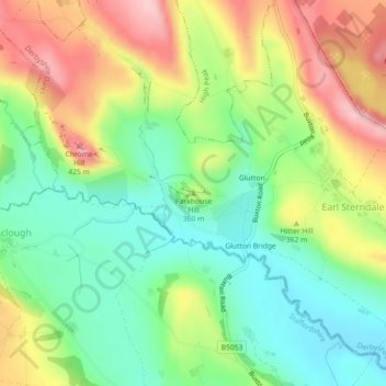 Carte topographique Parkhouse Hill, altitude, relief