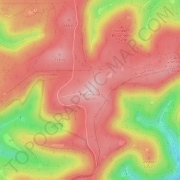 Carte topographique Hortenkopf, altitude, relief