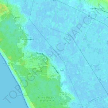 Carte topographique Les Conches, altitude, relief