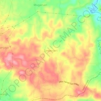 Carte topographique Tamansari, altitude, relief