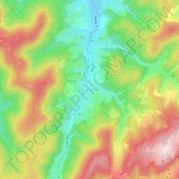 Carte topographique Dörlinbach, altitude, relief