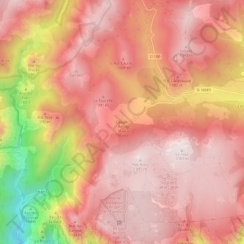 Carte topographique Douch, altitude, relief