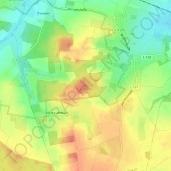 Carte topographique Voßberg, altitude, relief
