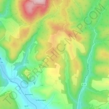 Carte topographique La Janade, altitude, relief