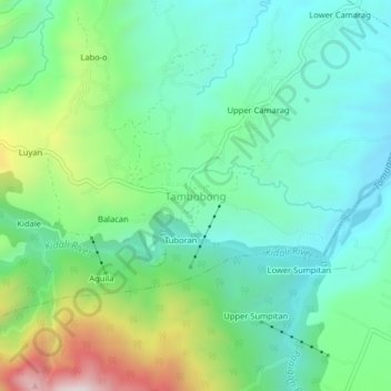 Carte topographique Tambobong, altitude, relief