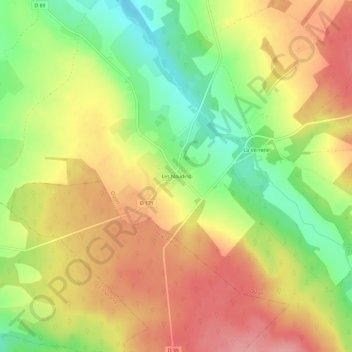 Carte topographique Les Naudins, altitude, relief