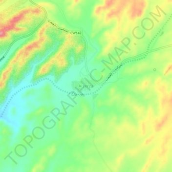 Carte topographique Aizerza, altitude, relief