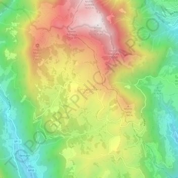 Carte topographique Campofontana, altitude, relief