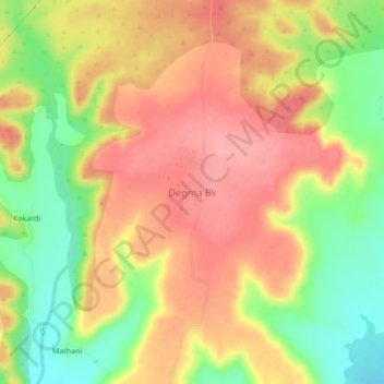 Carte topographique Degma Bk, altitude, relief