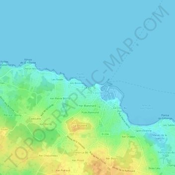 Carte topographique Le Pu, altitude, relief