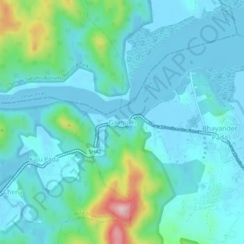 Carte topographique Gaumukh, altitude, relief