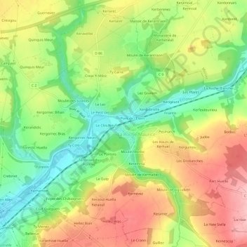 Carte topographique La Gare, altitude, relief