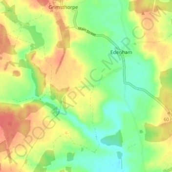 Carte topographique Scottlethorpe, altitude, relief