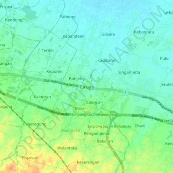 Carte topographique Ciruas, altitude, relief