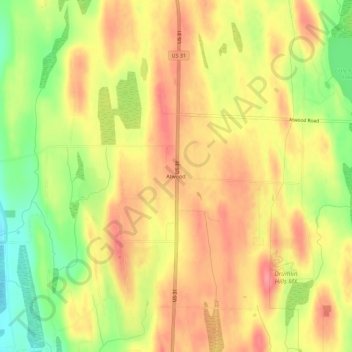 Carte topographique Atwood, altitude, relief