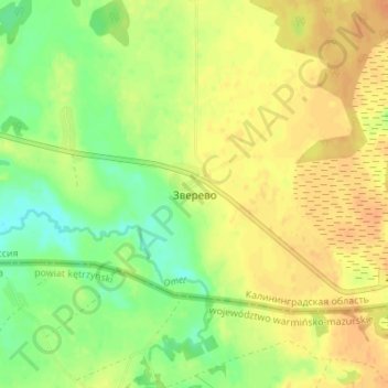 Carte topographique Зверево, altitude, relief