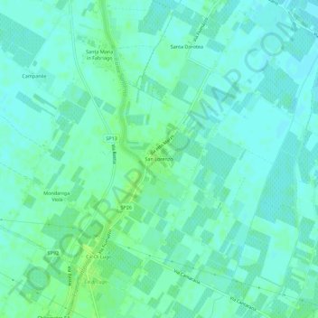 Carte topographique San Lorenzo, altitude, relief